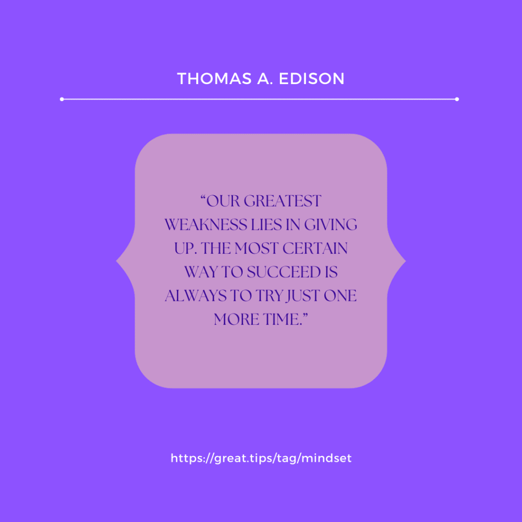 mindset quote Thomas A. Edison